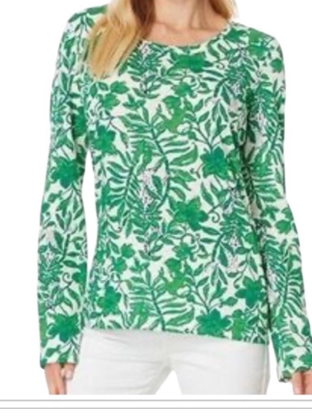Lilly Pulitzer Our classic Elsa Top Lilly Pulitzer Green Floral Long Sleeve